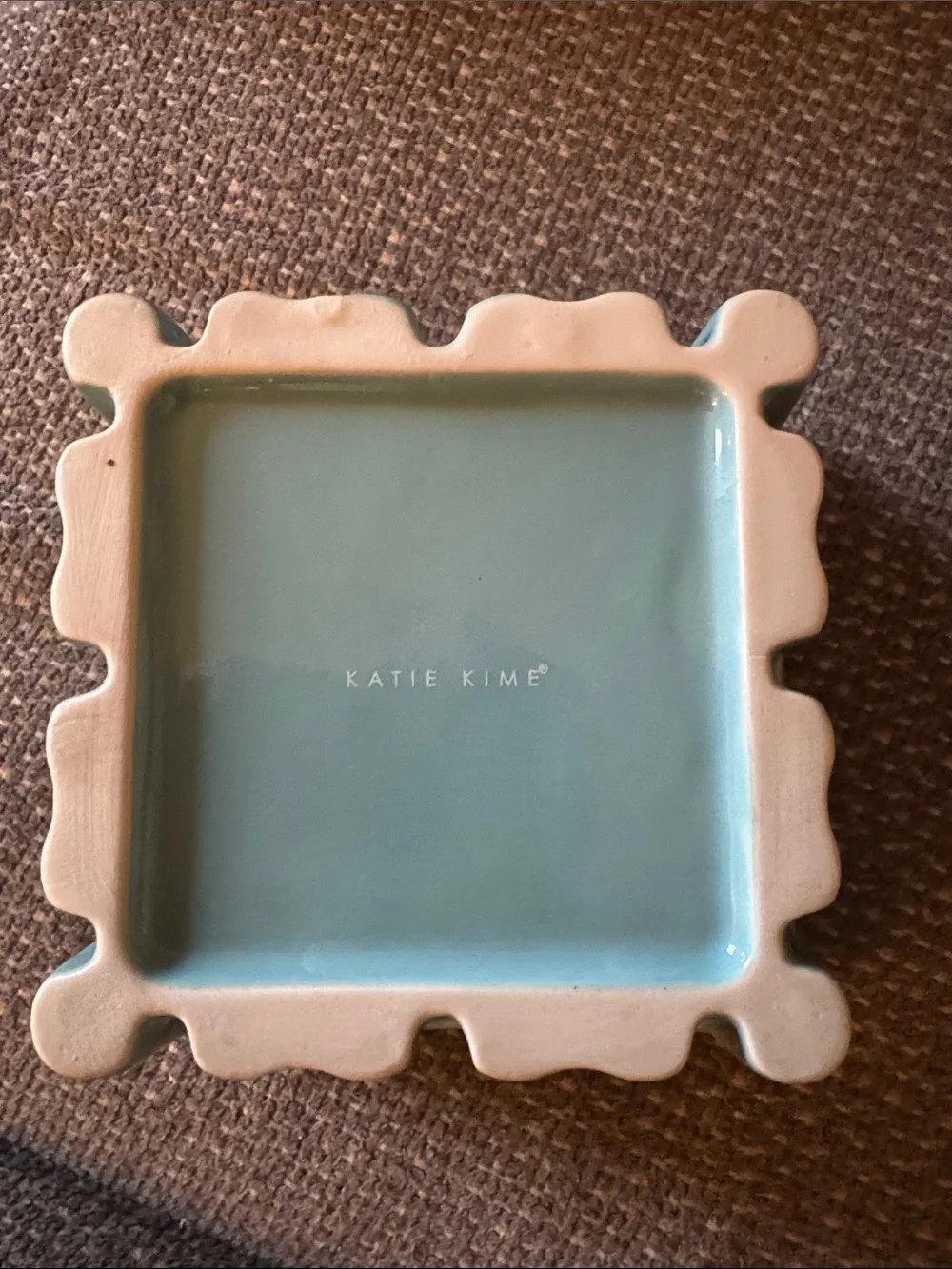 Ceramic Two-Piece Food Storage/Planter Set in Teal and Black